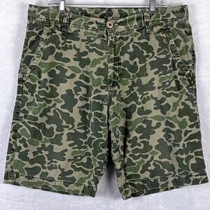 VTG Foot Locker Shorts Mens 36 Green Duck Camo Grunge Skate Outdoors Hiking Y2K